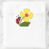 Ladybug-Blume Runder Aufkleber (Tasche)