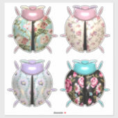 Ladybug Blumenmuster niedlich Aufkleber (Blatt)