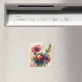 Ladybug Botanische Blumenkunst Magnet (In Situ (Geschirrspüler))