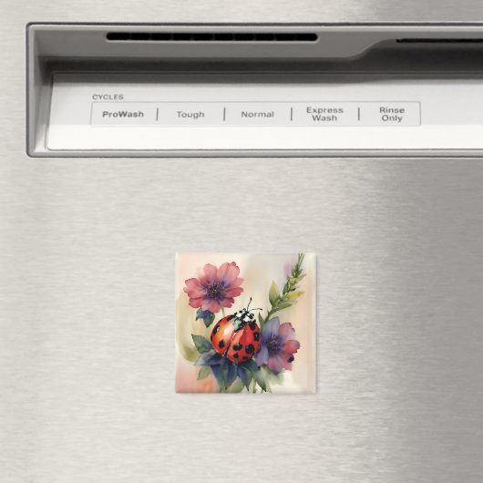 Ladybug Botanische Blumenkunst Magnet (In Situ (Geschirrspüler))