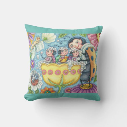 Ladybug Bubblebath LADYBUG FAMILY THROW PILLOW Kissen (Vorderseite)