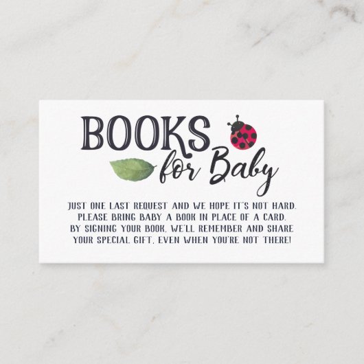Ladybug-Bücher für die Babyverpackungskarte Begleitkarte (Vorderseite)