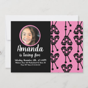 Ladybug Bug Insect Geometrie Geburtstagsparty Pink Einladung