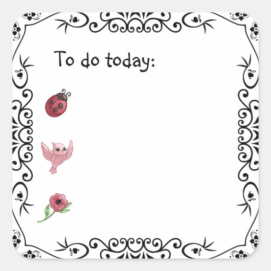 Ladybug Bullet Journal oder Planner Square Sticker (Vorderseite)