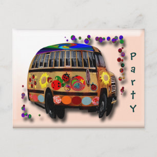 Ladybug-Bus Einladungspostkarte