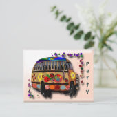 Ladybug-Bus Einladungspostkarte (Stehend Vorderseite)