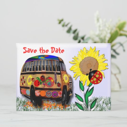 Ladybug-Bus Save The Date (Stehend Vorderseite)