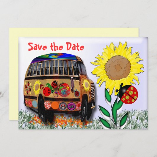 Ladybug-Bus Save The Date (Vorne/Hinten)