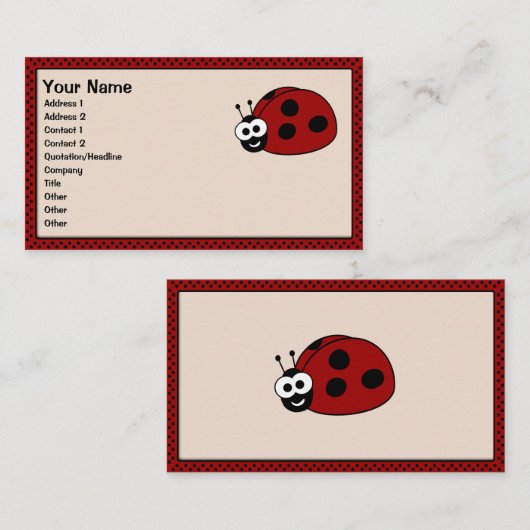 Ladybug Business Cards Visitenkarte (Vorne/Hinten)