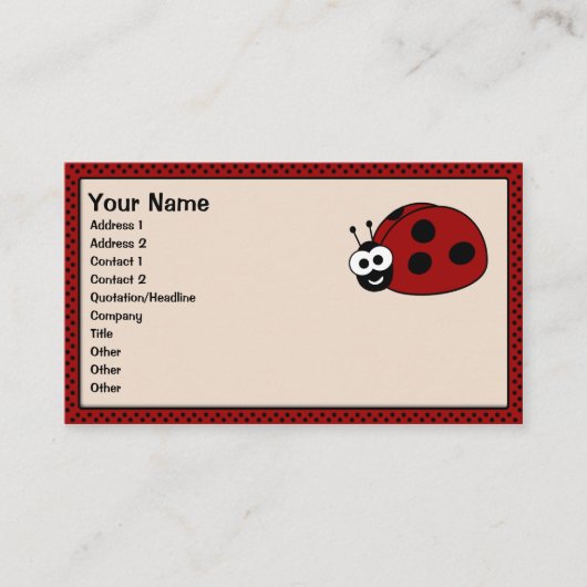 Ladybug Business Cards Visitenkarte (Vorderseite)