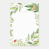 Ladybug & Butterfly Garden | Eigene Monogramm hinz Post-it Klebezettel (Vorderseite)