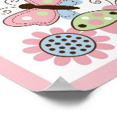 Ladybug Butterfly Kinderzimmer Wall Art Name Print Poster (Ecke)