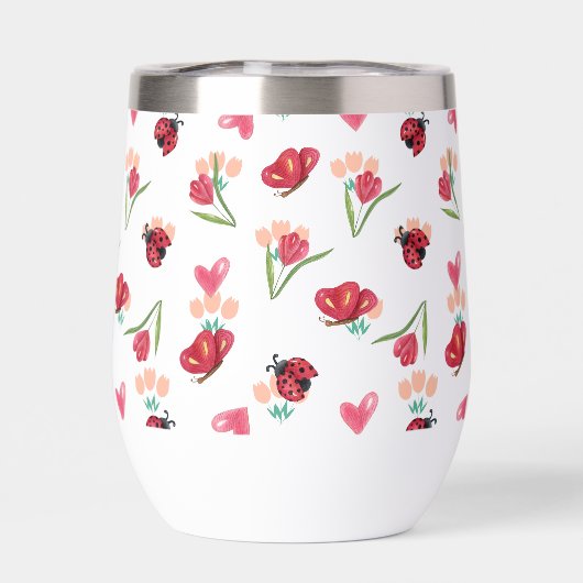 Ladybug, Butterfly und Tulip Herzmuster (Rückseite)