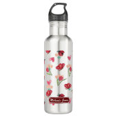 Ladybug, Butterfly und Tulip Herzmuster Edelstahlflasche (Vorderseite)