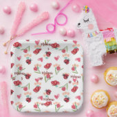 Ladybug, Butterfly und Tulip Herzmuster Pappteller (Party)