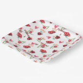 Ladybug, Butterfly und Tulip Herzmuster Pappteller (Gewinkelt)