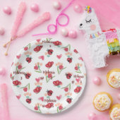 Ladybug, Butterfly und Tulip Herzmuster Pappteller (Party)