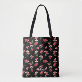 Ladybug, Butterfly und Tulip Herzmuster Tasche