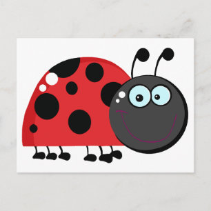 Ladybug Cartoon Character Postkarte