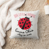 Ladybug Cartoon Niedlich Birth Stat Red White Blac Kissen (Decke)