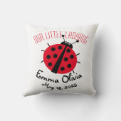 Ladybug Cartoon Niedlich Birth Stat Red White Blac Kissen (Rückseite)