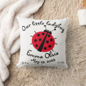 Ladybug Cartoon Niedlich Birth Stat Red White Blac Kissen (Decke)