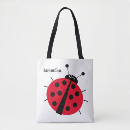 Ladybug Cartoon Spaß rot Schwarz-weiß Tasche