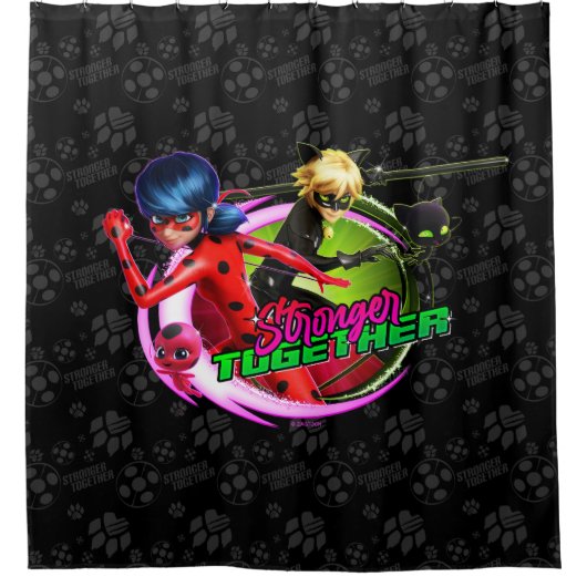 Ladybug & Cat Noir | Gemeinsam Duschvorhang (Vorderseite)