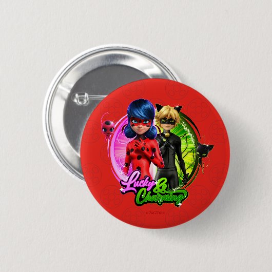 Ladybug & Cat Noir | Glück & Charme Button (Vorne & Hinten)