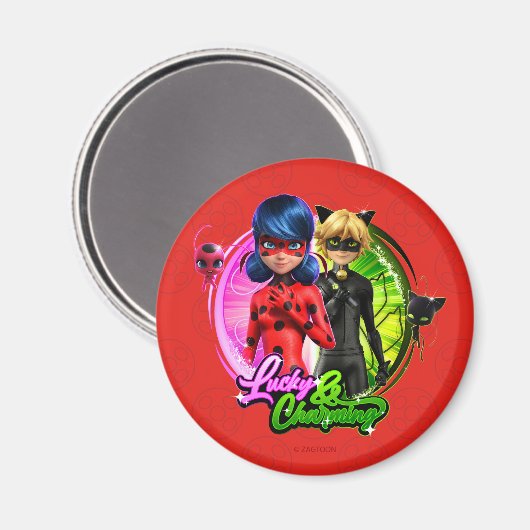 Ladybug & Cat Noir | Glück & Charme Magnet (Vorderseite/Rückseite)