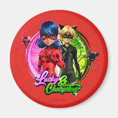 Ladybug & Cat Noir | Glück & Charme Magnet (Vorne)