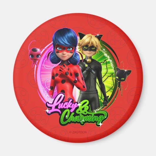 Ladybug & Cat Noir | Glück & Charme Magnet (Vorne)