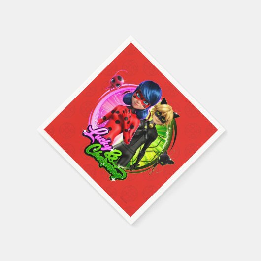 Ladybug & Cat Noir | Glück & Charme Serviette (Ecke)