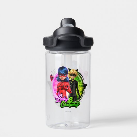 Ladybug & Cat Noir | Glück & Charme Trinkflasche (Rückseite)