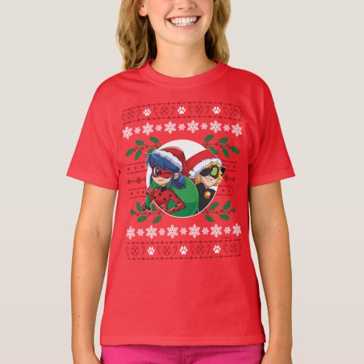 Ladybug & Cat Noir | Holiday Graphic T-Shirt (Vorderseite)