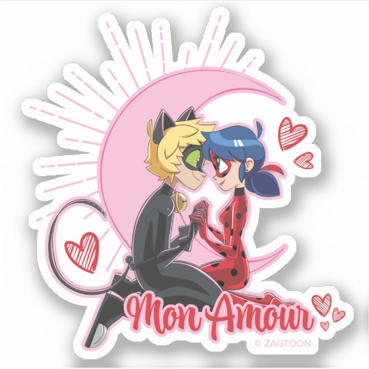 Ladybug & Cat Noir | Mon Amour Aufkleber (Vorderseite)