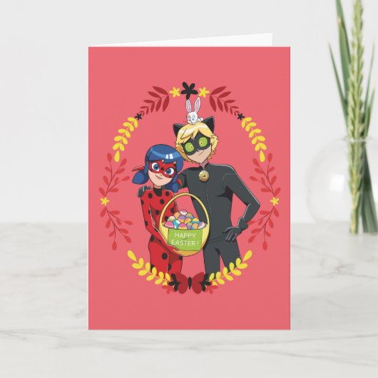 Ladybug & Cat Noir Osterkorb Karte (Vorderseite)