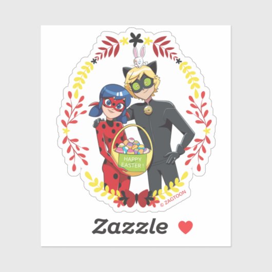 Ladybug & Cat Noir Osterkörbe Aufkleber (Blatt)