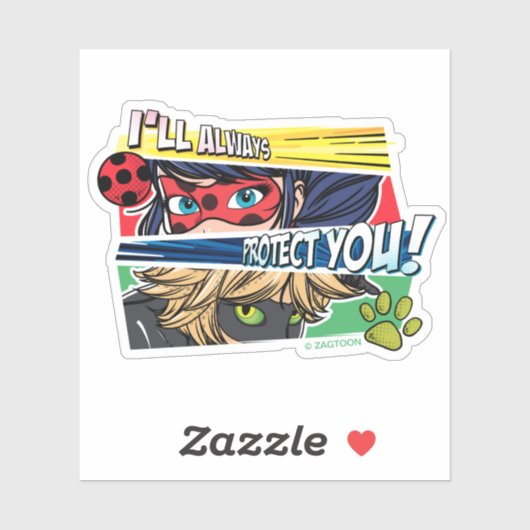 Ladybug & Cat Noir schützen Sie immer Aufkleber (Blatt)