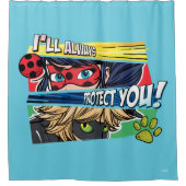 Ladybug & Cat Noir schützen Sie immer Duschvorhang (Vorderseite)