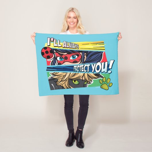 Ladybug & Cat Noir schützen Sie immer Fleecedecke (Beispiel)