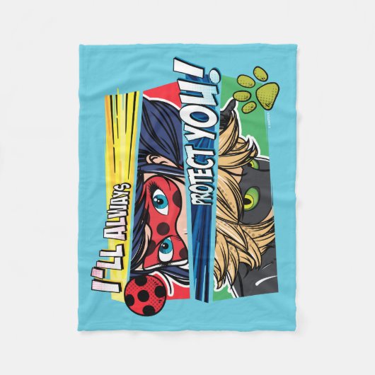 Ladybug & Cat Noir schützen Sie immer Fleecedecke (Vorderseite)