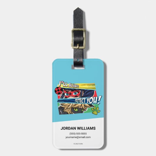 Ladybug & Cat Noir schützen Sie immer Gepäckanhänger (Vorderseite vertikal)