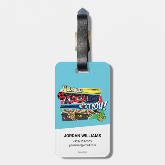 Ladybug & Cat Noir schützen Sie immer Gepäckanhänger (Rückseite vertikal)