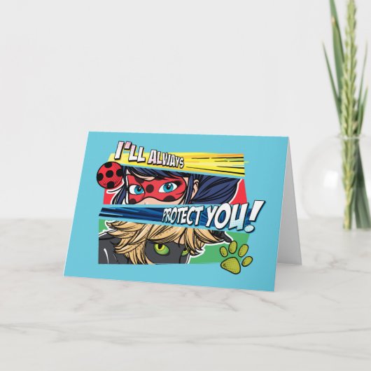 Ladybug & Cat Noir schützen Sie immer Karte (Vorderseite)