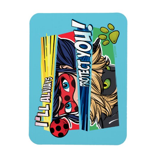 Ladybug & Cat Noir schützen Sie immer Magnet (Vertikal)