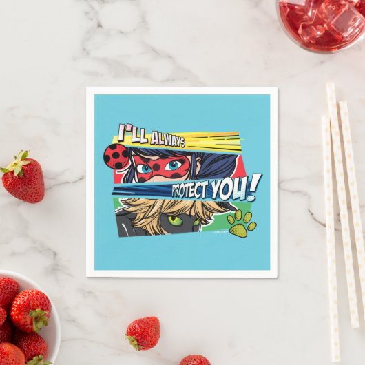 Ladybug & Cat Noir schützen Sie immer Serviette (Beispiel)