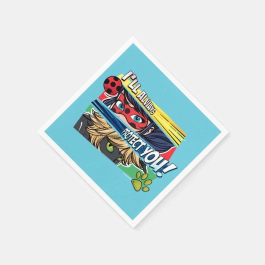 Ladybug & Cat Noir schützen Sie immer Serviette (Ecke)