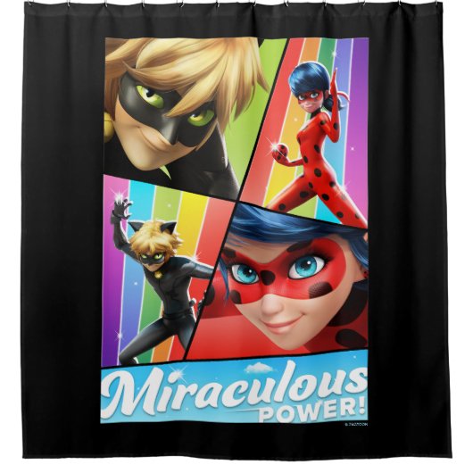 Ladybug & Cat Noir | Wunderbarer Power! Duschvorhang (Vorderseite)