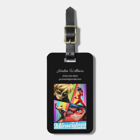 Ladybug & Cat Noir | Wunderbarer Power! Gepäckanhänger (Vorderseite vertikal)